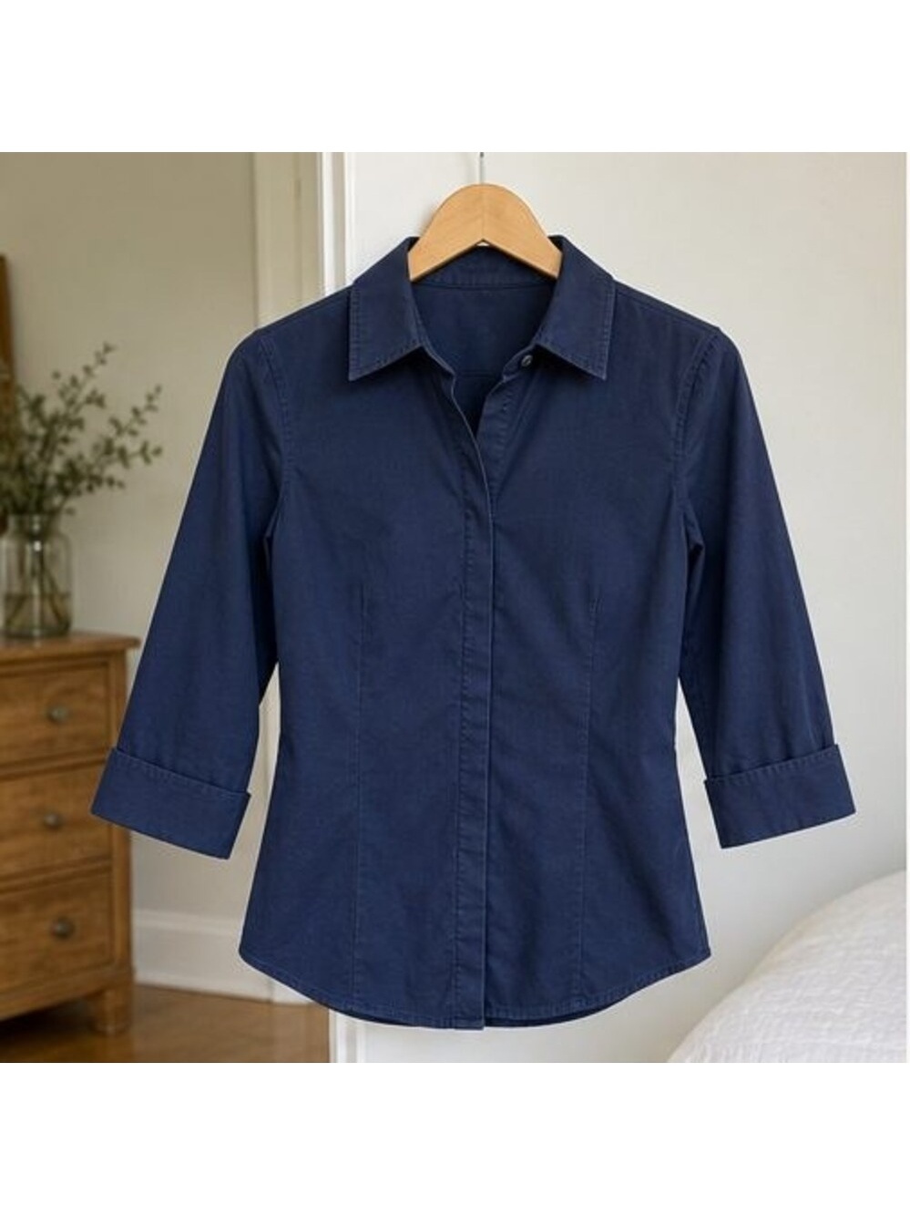 Teal Tie Neck Blouse